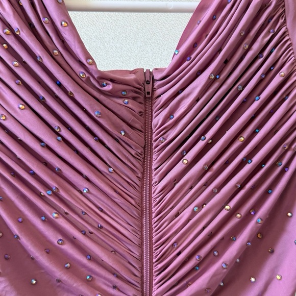 ALEX PERRY Tinley Strass Crystal Embellished Twist Dress Pink Sz 10 AU/6 US - Picture 6 of 9